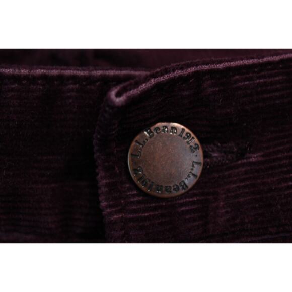 L L Bean Pants Favorite Fit Womens size 12 Maroon Corduroy Straight Leg - Picture 4 of 9